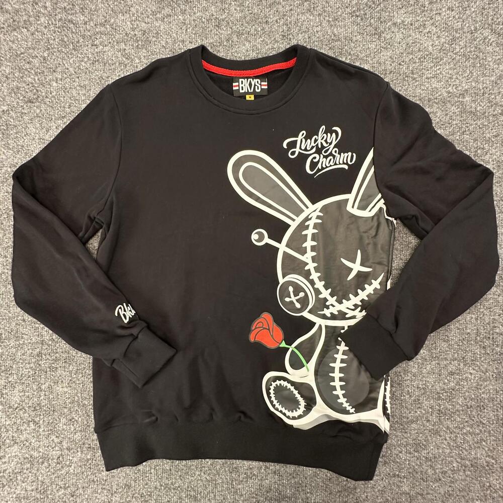BKYS Men's Black Lucky Charm Graphic Sweatshirt‎ Size M